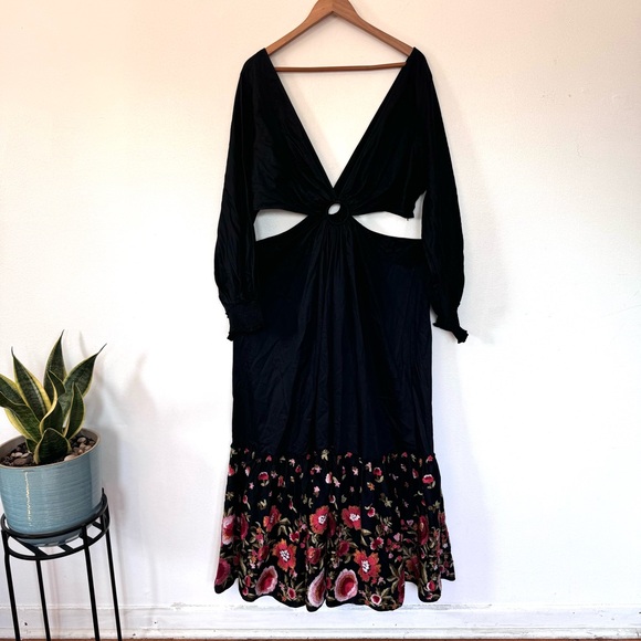 Geisha Designs Anthropologie Karolina Cut-Out Embroidered Maxi Dress Sz 22W - Picture 8 of 15